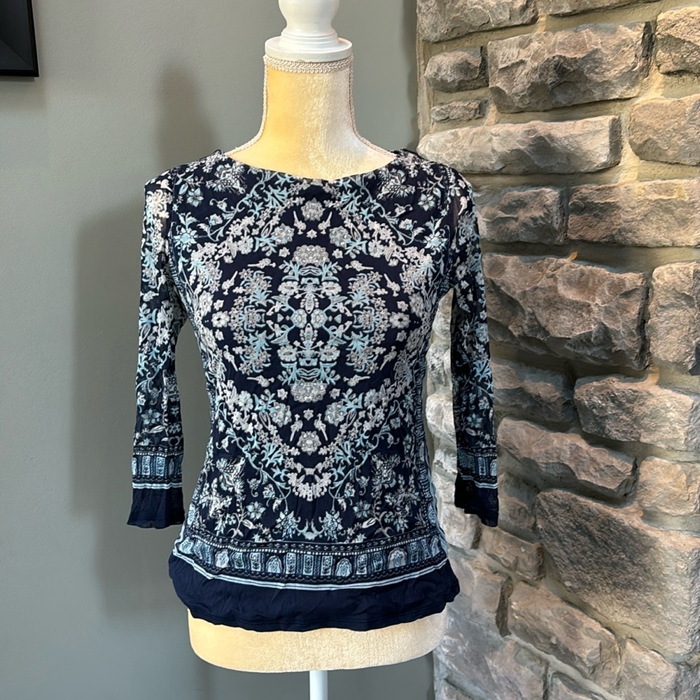 Women’s long sleeve blouse, Charter Club, size PS, lined bodice
